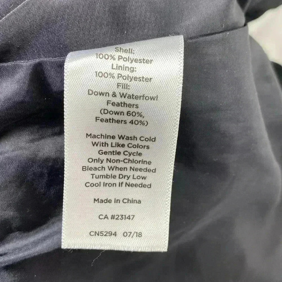 Talbots Black Down Feather Vest with Gold Zippers.  Size P Small. - Picture 7 of 9